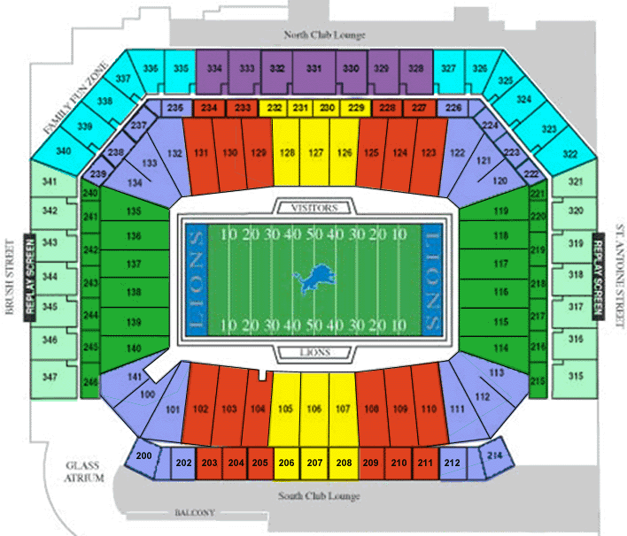 Seating Detroit Lions Tickets