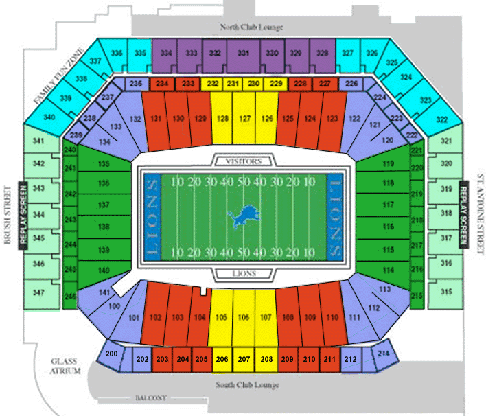 Seating  Detroit Lions Tickets